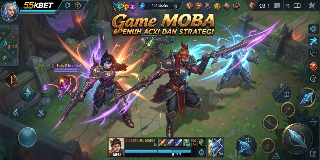 Screenshot gameplay 55KBET menampilkan aksi pertempuran yang mendebarkan.