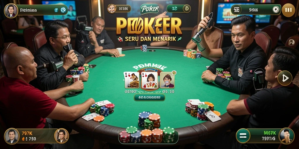 Tampilan gameplay Poker yang mendebarkan di 797K.