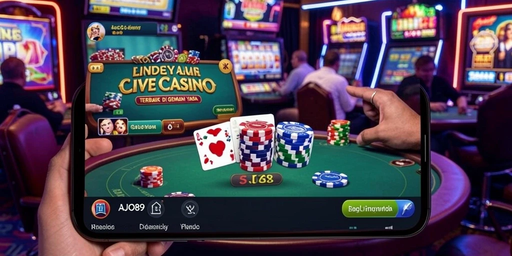 Tampilan menarik gameplay Live Casino AJO89.
