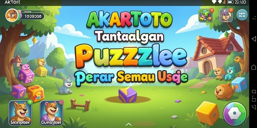 Tampilan gameplay seru AKARTOTO dengan teka-teki yang menarik.