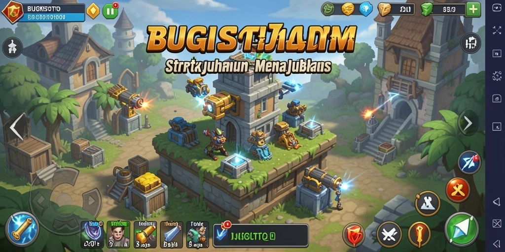 Tampilan gameplay menegangkan dari game Tower Defense BUGISTOTO.