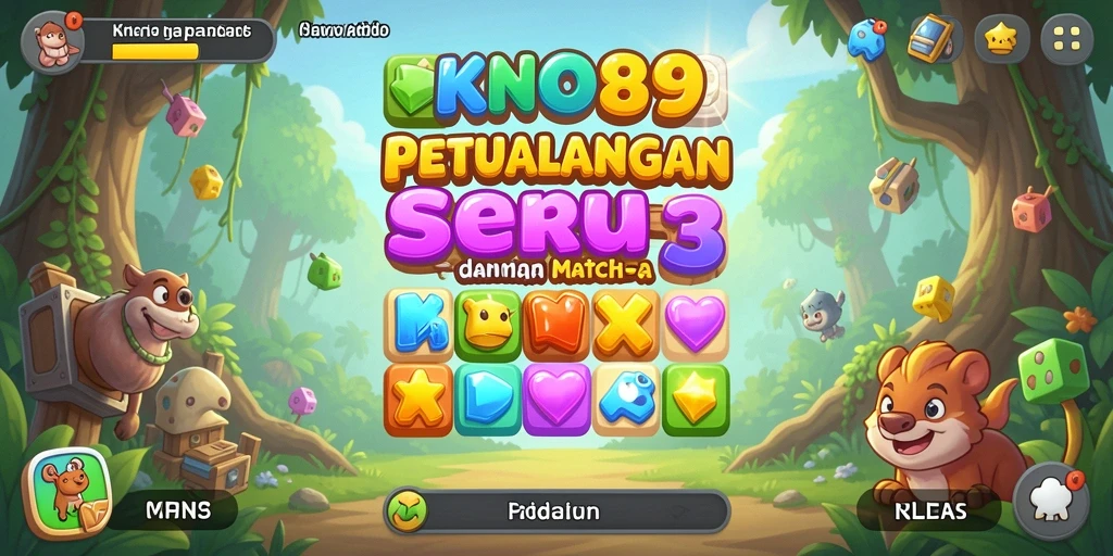 Screenshot utama KNO89 menampilkan gameplay seru dan warna-warni di dalam dunia Match-3.
