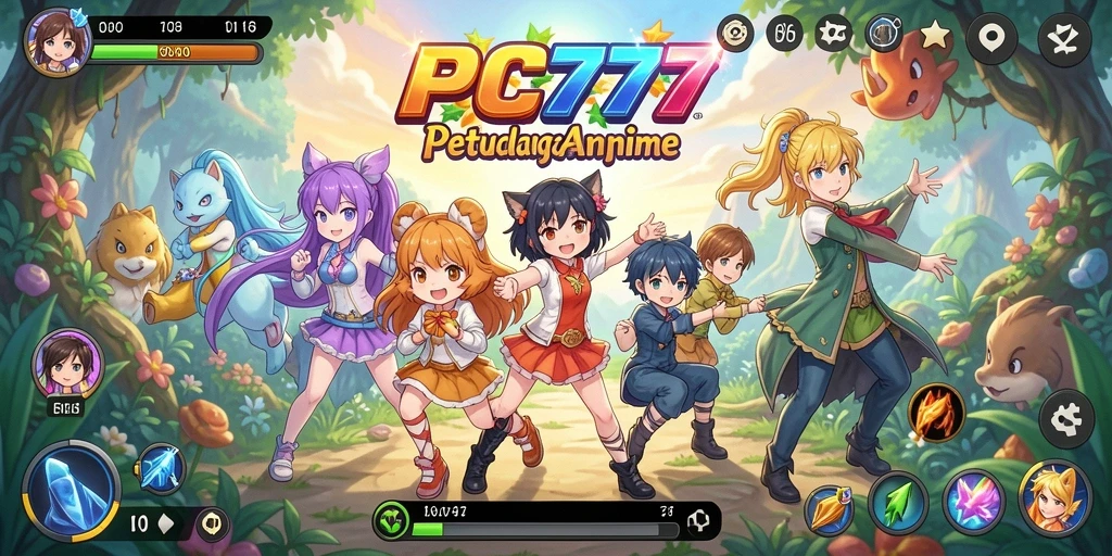Screenshot gameplay PC777 dengan karakter Anime keren.