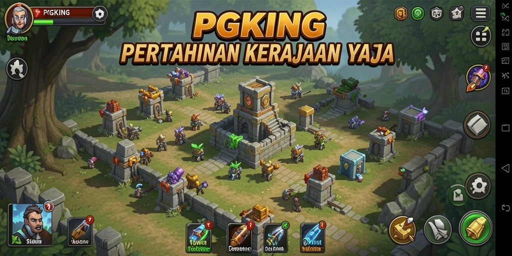 Tangkapan layar dari permainan Tower Defense PGKING dengan aksi seru.