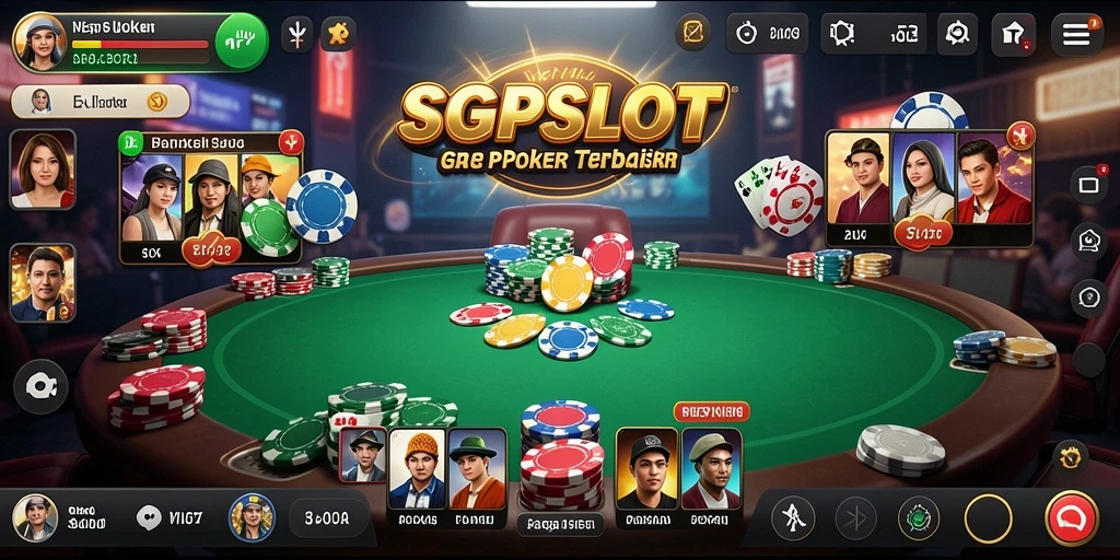 Tangkapan layar SGPSLOT yang menampilkan gameplay poker yang menarik.